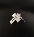 Equerre de porte + mentonnet coudé pour déclencheur sous rail.