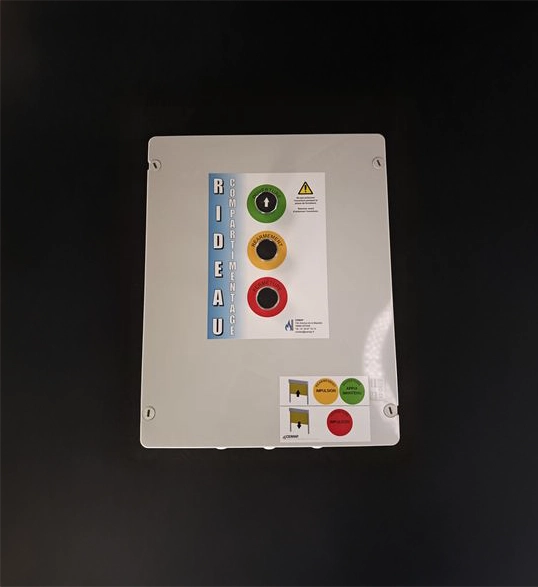 Coffret de commande pour rideau 2 moteurs monophasés / 2 toiles