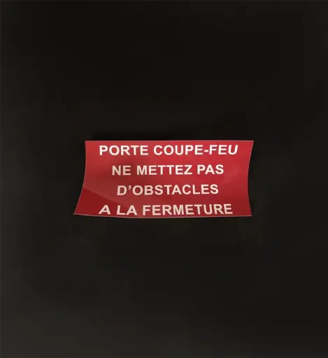 [PICOF] Pictogramme "Porte coupe-feu ne mettez pas d'obstacles à la fermeture"
